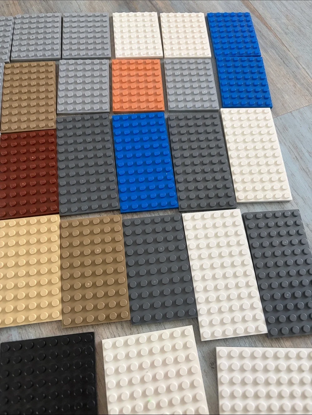 LEGO Baseplate Bulk Lot Various Colors Sizes 6x8 6x10 8x8 6x12 42 pieces